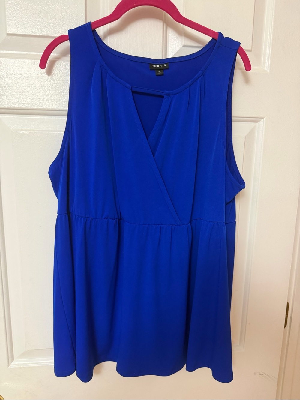 torrid Royal Blue Sleeveless V-Neck Peplum Tank